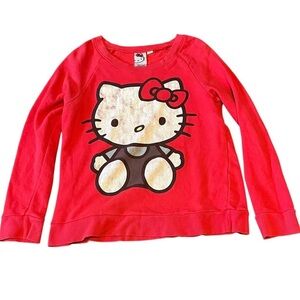 988-Red Hello Kitty long sleeve sweatshirt #kawaii